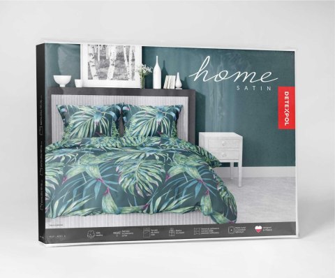 Pościel satynowa 180x200 4765 A zielona liście Home Satin 54 Pościel satynowa 180x200 4765 A zielona liście Home Satin 54