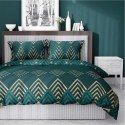 Pościel satynowa 180x200 4771 A zielona złota wzór geometryczny Home Satin 54 Pościel satynowa 180x200 4771 A zielona złota wzór geometryczny Home Satin 54