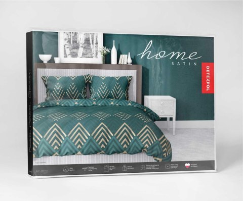 Pościel satynowa 180x200 4771 A zielona złota wzór geometryczny Home Satin 54 Pościel satynowa 180x200 4771 A zielona złota wzór geometryczny Home Satin 54