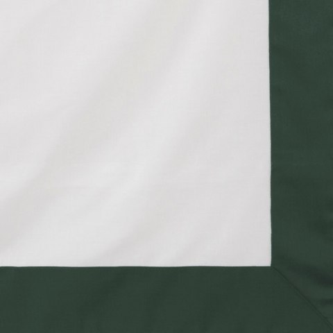 Pościel satynowa 220x200 Laura biała zielona ciemna z ozdobną kantą Eurofirany Pościel satynowa 220x200 Laura biała zielona ciemna z ozdobną kantą Eurofirany