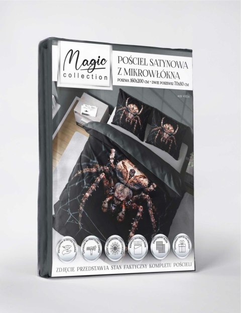 Pościel z mikrofibry 3D 160x200 czarna pająk 4183 A mikro 28 Pościel z mikrofibry 3D 160x200 czarna pająk 4183 A mikro 28