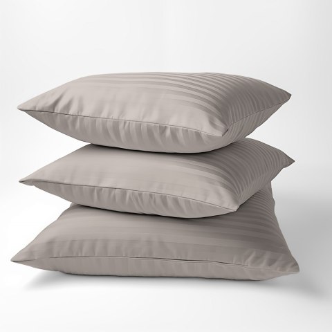 Poszewka adamaszkowa 70x80 beżowa jednobarwna paski 1 cm Pure Poszewka adamaszkowa 70x80 beżowa jednobarwna paski 1 cm Pure