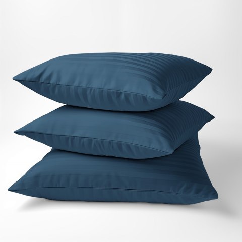 Poszewka adamaszkowa 70x80 denim granatowa jednobarwna paski 1 cm Pure Poszewka adamaszkowa 70x80 denim granatowa jednobarwna paski 1 cm Pure