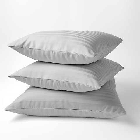 Poszewka adamaszkowa 70x80 srebrna jednobarwna paski 1 cm Pure Poszewka adamaszkowa 70x80 srebrna jednobarwna paski 1 cm Pure