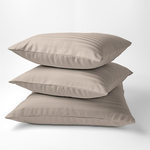 Poszewka adamaszkowa 70x80 taupe beżowa ciemna jednobarwna paski 1 cm Pure Poszewka adamaszkowa 70x80 taupe beżowa ciemna jednobarwna paski 1 cm Pure