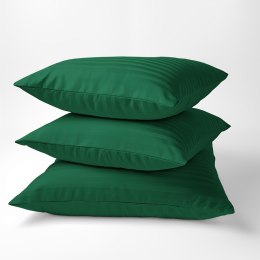 Poszewka adamaszkowa 70x80 zielona ciemna jednobarwna paski 1 cm Pure