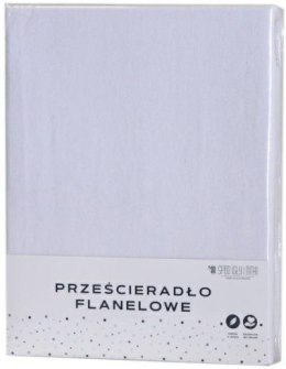 Prześcieradło flanelowe bez gumki 220x240 białe