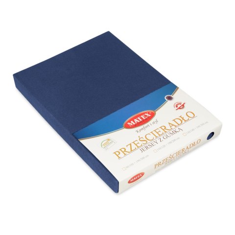 Prześcieradło jersey z gumką 120x200 granatowe 47 Premium Prześcieradło jersey z gumką 120x200 granatowe 47 Premium