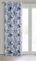 Zasłona 140x250 Malibu z motywami botanicznymi z błyszczącym nadrukiem gotowa na przelotkach F10 Zasłona 140x250 Malibu z motywami botanicznymi z błyszczącym nadrukiem gotowa na przelotkach F10
