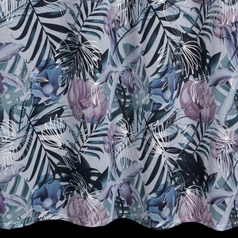 Zasłona 140x250 Malibu z motywami botanicznymi z błyszczącym nadrukiem gotowa na przelotkach F10 Zasłona 140x250 Malibu z motywami botanicznymi z błyszczącym nadrukiem gotowa na przelotkach F10