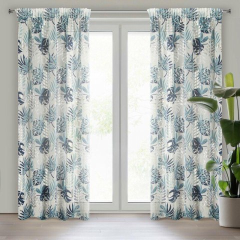 Zasłona 140x250 Malta z motywami botanicznymi z błyszczącym nadrukiem gotowa na taśmie F10 Zasłona 140x250 Malta z motywami botanicznymi z błyszczącym nadrukiem gotowa na taśmie F10