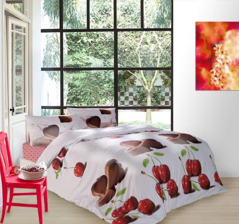 Pościel satynowa 160x200 czekolada wiśnie owoce Chocolate Valentini Faro Pościel satynowa 160x200 czekolada wiśnie owoce Chocolate Valentini Faro