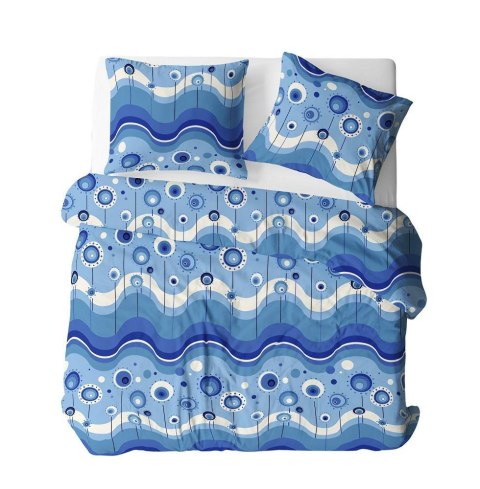 Pościel z kory 140x200 014F Lizaki Niebieskie guziki 100% bawełna gruba Pościel z kory 140x200 014F Lizaki Niebieskie guziki 100% bawełna gruba
