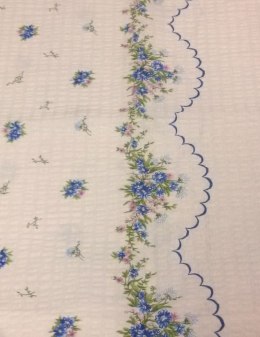 Pościel z kory 140x200 361E Bordiura niebieska zamek 100% bawełna gruba