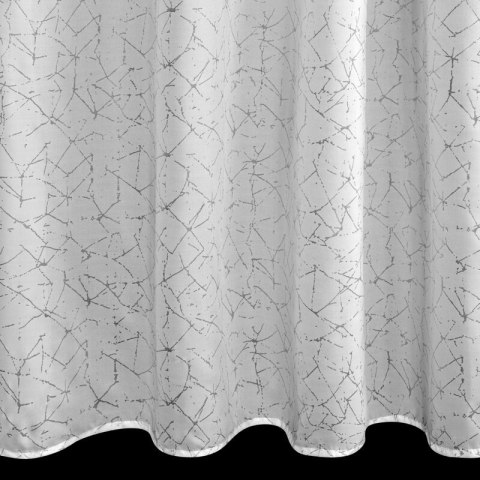 Firana gotowa Roxi 140x270 biała srebrna z błyszczącym nadrukiem na taśmie F10 Eurofirany Firana gotowa Roxi 140x270 biała srebrna z błyszczącym nadrukiem na taśmie F10 Eurofirany