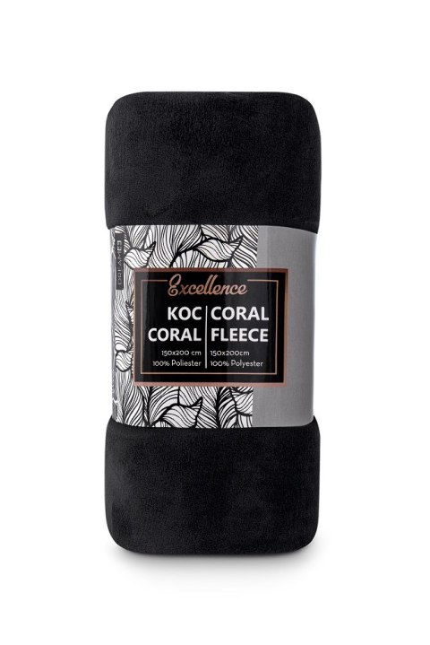 Koc narzuta z mikrofibry 150x200 Coral czarny C24 Koc narzuta z mikrofibry 150x200 Coral czarny C24