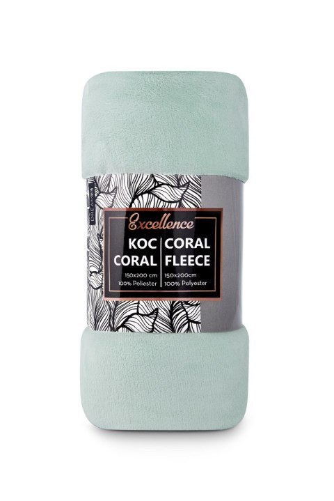 Koc narzuta z mikrofibry 150x200 Coral miętowy C24 Koc narzuta z mikrofibry 150x200 Coral miętowy C24