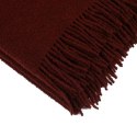 Koc wełniany merynos Buckle 140x200 bordowy z frędzlami Koc wełniany merynos Buckle 140x200 bordowy z frędzlami