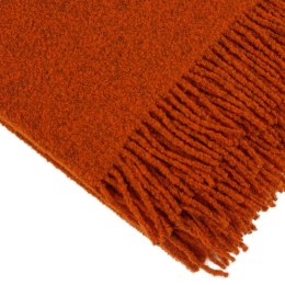 Koc wełniany merynos Buckle 140x200 pomarańczowy z frędzlami