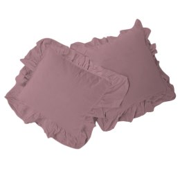 Komplet 2 szt. poszewek bawełnianych 40x40 Różowa ciemna Stonewashed