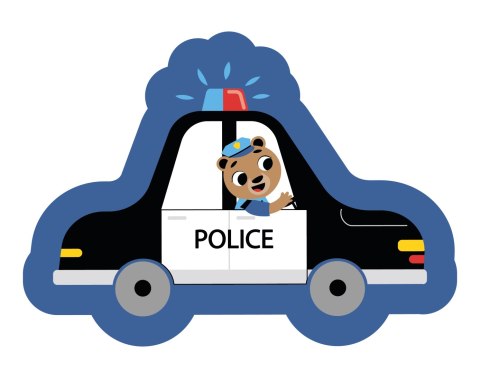 Poduszka przytulanka Kształtka 40x30 09 Policja czarna biała niebieska Poduszka przytulanka Kształtka 40x30 09 Policja czarna biała niebieska