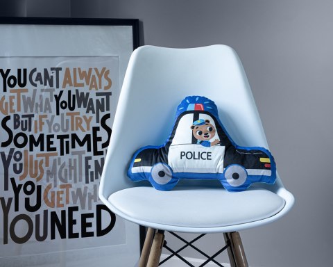 Poduszka przytulanka Kształtka 40x30 09 Policja czarna biała niebieska Poduszka przytulanka Kształtka 40x30 09 Policja czarna biała niebieska