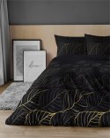 Pościel satynowa 140x200 Czarna złote liście 4815 A Home Satin 58