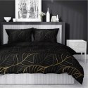 Pościel satynowa 140x200 Czarna złote liście 4815 A Home Satin 58