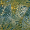 Pościel satynowa 140x200 Melania żółta zielona z motywem botanicznym Eurofirany Pościel satynowa 140x200 Melania żółta zielona z motywem botanicznym Eurofirany
