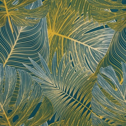 Pościel satynowa 140x200 Melania żółta zielona z motywem botanicznym Eurofirany Pościel satynowa 140x200 Melania żółta zielona z motywem botanicznym Eurofirany