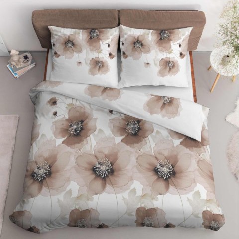Pościel satynowa 160x200 Biała w beżowe kwiaty 4817 B Home Satin 58 Pościel satynowa 160x200 Biała w beżowe kwiaty 4817 B Home Satin 58