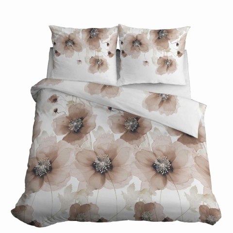 Pościel satynowa 160x200 Biała w beżowe kwiaty 4817 B Home Satin 58 Pościel satynowa 160x200 Biała w beżowe kwiaty 4817 B Home Satin 58