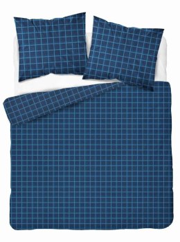 Pościel satynowa 160x200 Granatowa krata 4812 A Home Satin 58
