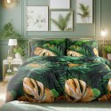 Pościel satynowa 160x200 liście dżungla ciemno zielona 1527/1 Satynlove 24 Pościel satynowa 160x200 liście dżungla ciemno zielona 1527/1 Satynlove 24