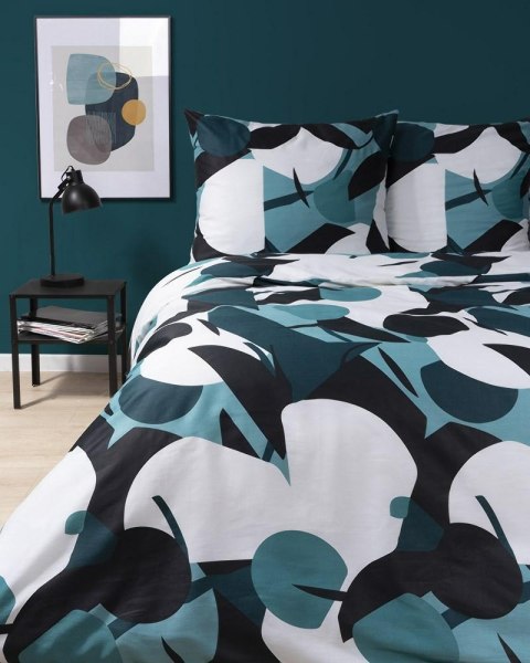 Pościel satynowa 160x200 turkusowa ciemna geometria 4199 A Home Satin 08 Pościel satynowa 160x200 turkusowa ciemna geometria 4199 A Home Satin 08