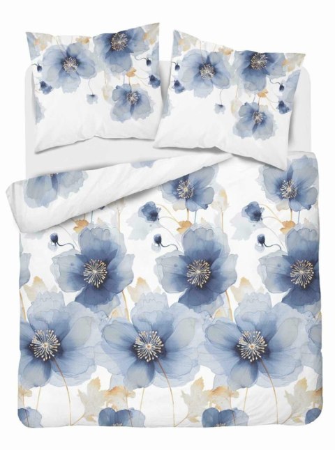 Pościel satynowa 180x200 Biała w niebieskie kwiaty 4817 A Home Satin 58 Pościel satynowa 180x200 Biała w niebieskie kwiaty 4817 A Home Satin 58