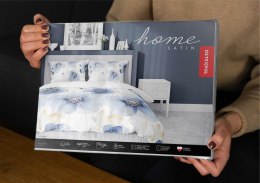 Pościel satynowa 180x200 Biała w niebieskie kwiaty 4817 A Home Satin 58