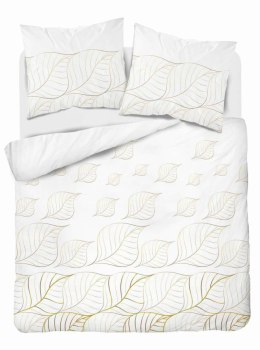 Pościel satynowa 180x200 Biała złote liście 4815 B Home Satin 58