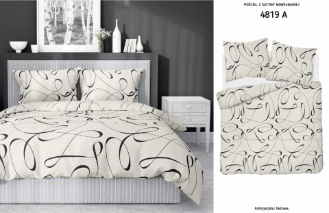 Pościel satynowa 180x200 Esy floresy beżowa 4819 A Home Satin 58 Pościel satynowa 180x200 Esy floresy beżowa 4819 A Home Satin 58