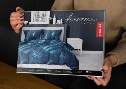 Pościel satynowa 180x200 Liście granatowa 4813 A Home Satin 58