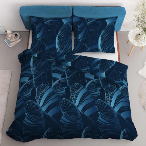 Pościel satynowa 180x200 Liście granatowa 4813 A Home Satin 58 Pościel satynowa 180x200 Liście granatowa 4813 A Home Satin 58