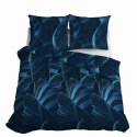 Pościel satynowa 180x200 Liście granatowa 4813 A Home Satin 58 Pościel satynowa 180x200 Liście granatowa 4813 A Home Satin 58