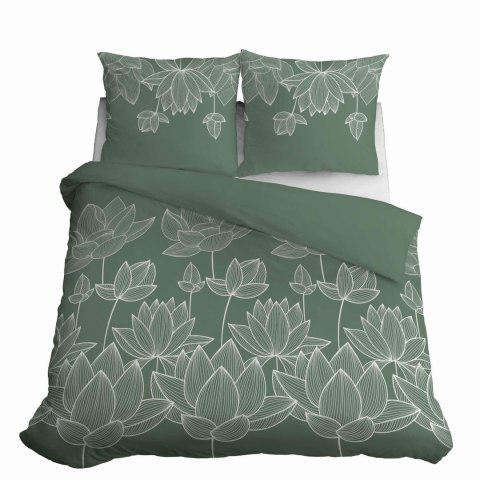 Pościel satynowa 220x200 Kwiaty lotosu zielona 4818 A Home Satin 58 Pościel satynowa 220x200 Kwiaty lotosu zielona 4818 A Home Satin 58
