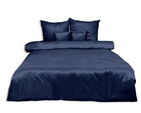 Poszewka adamaszkowa 40x40 granatowa 47 jednobarwna paski 1cm Matex Poszewka adamaszkowa 40x40 granatowa 47 jednobarwna paski 1cm Matex