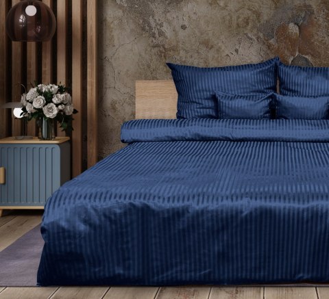 Poszewka adamaszkowa 40x40 granatowa 47 jednobarwna paski 1cm Matex Poszewka adamaszkowa 40x40 granatowa 47 jednobarwna paski 1cm Matex