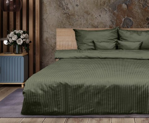 Poszewka adamaszkowa 40x40 zielona oliwkowa 35 jednobarwna paski 1cm Matex Poszewka adamaszkowa 40x40 zielona oliwkowa 35 jednobarwna paski 1cm Matex