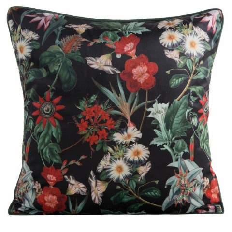 Poszewka dekoracyjna 45x45 Velvet 102 czarna zielona ze wzorem kwiatowym welurowa Eurofirany Poszewka dekoracyjna 45x45 Velvet 102 czarna zielona ze wzorem kwiatowym welurowa Eurofirany