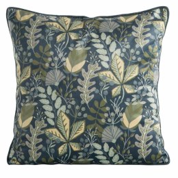 Poszewka dekoracyjna 45x45 Velvet 107 grantowa zielona ze wzorem kwiatowym welurowa Eurofirany