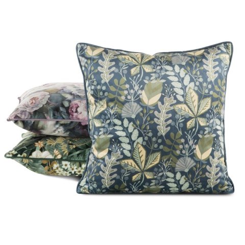 Poszewka dekoracyjna 45x45 Velvet 107 grantowa zielona ze wzorem kwiatowym welurowa Eurofirany Poszewka dekoracyjna 45x45 Velvet 107 grantowa zielona ze wzorem kwiatowym welurowa Eurofirany