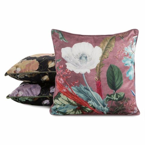 Poszewka dekoracyjna 45x45 Velvet 109 różowa ze wzorem kwiatowym welurowa Eurofirany Poszewka dekoracyjna 45x45 Velvet 109 różowa ze wzorem kwiatowym welurowa Eurofirany